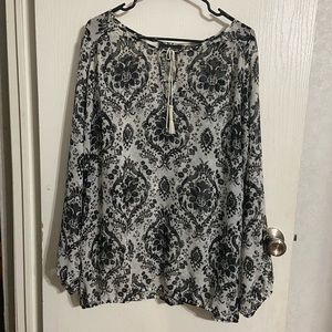 Black and White Sheer Top from Lane Bryant